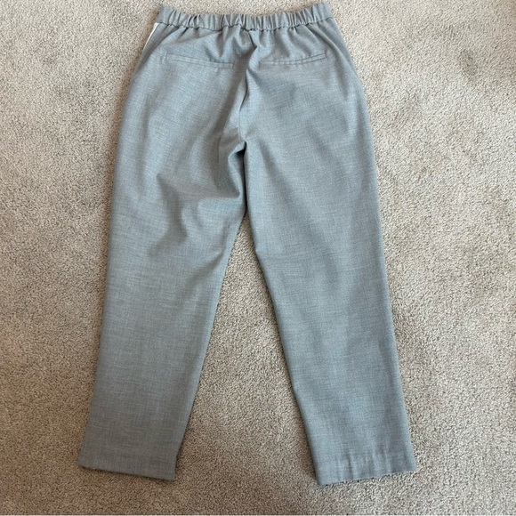 ZARA light gray Chino Trousers With white Side Stripe tuxedo dress pants Sz S - Picture 5 of 11